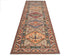 9 Feet Brown Kazak Afghan Hand Knotted Wool Runner Rug